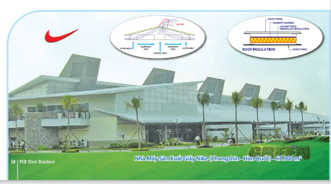 Nhà máy sản xuất giày Nike được thi công bởi công ty nhà thép tiền chế Pebsteel Vietnam
