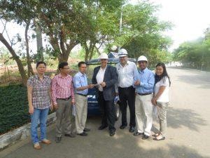 Mr. Adib Kouteili received a certificate for leasing land from Dong Xuyen IP’s authority.