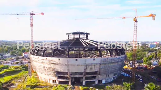 Xây Dựng Khung Mái Che Sân Vận Động (Philippines) - Steel Structured Stadium Roof Frame (Philippines)