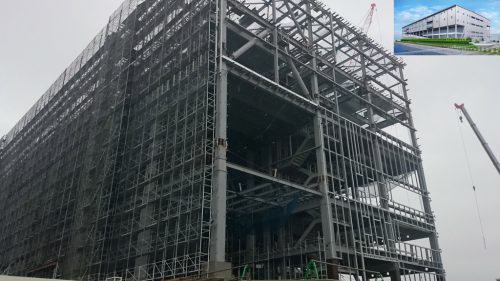 Công trình của PEB Steel trong giai đoạn lắp dựng tại thành phố Tokyo, Nhật Bản