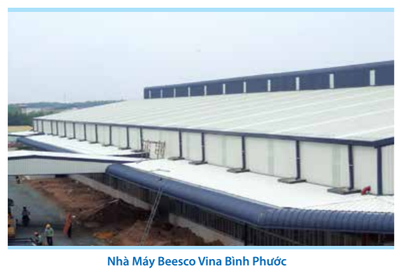 Nhà xưởng tiền chế Beesco Vina Bình Phước – thi công bởi Pebsteel