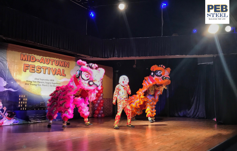 Traditional Lion dance at PEB Steel event