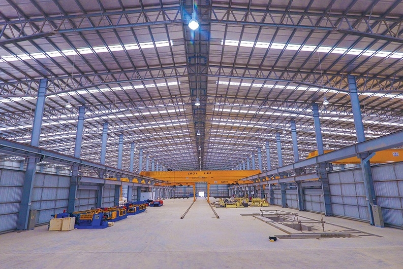 Khung cảnh nhà máy gia công của PEB Steel đặt tại Myanmar