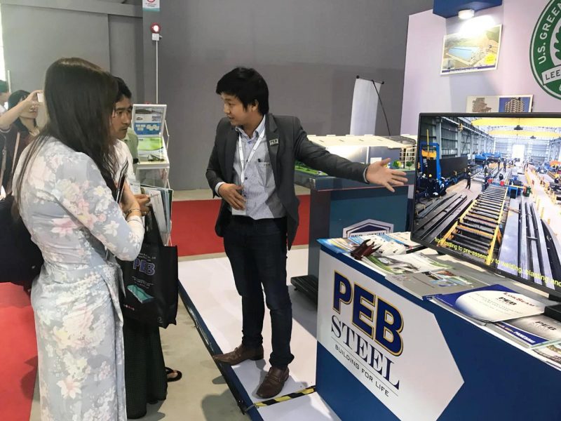 Visitors listened to the consultancy of PEB Steel Myanmar 