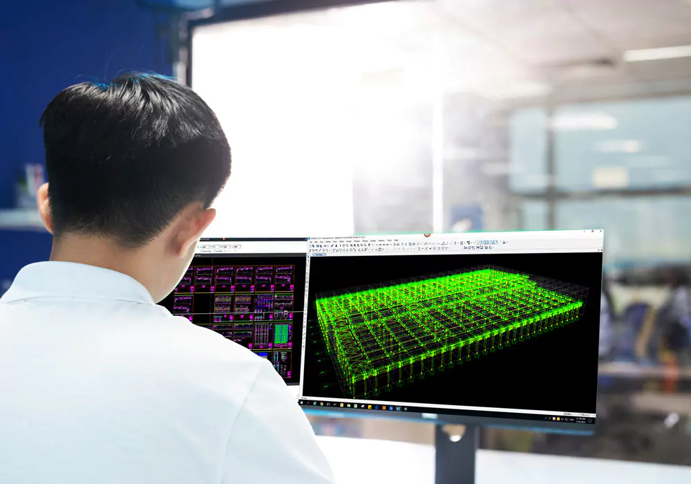 pre engineered steel building technical drawing with pebsteel