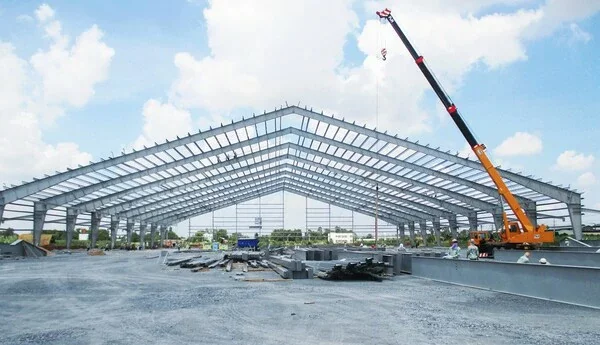 Installing warehouse steel frame