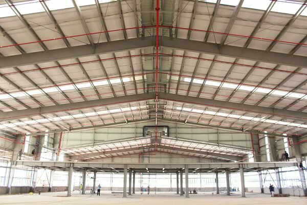 Pre-engineered steel warehouse with mezzanine floor