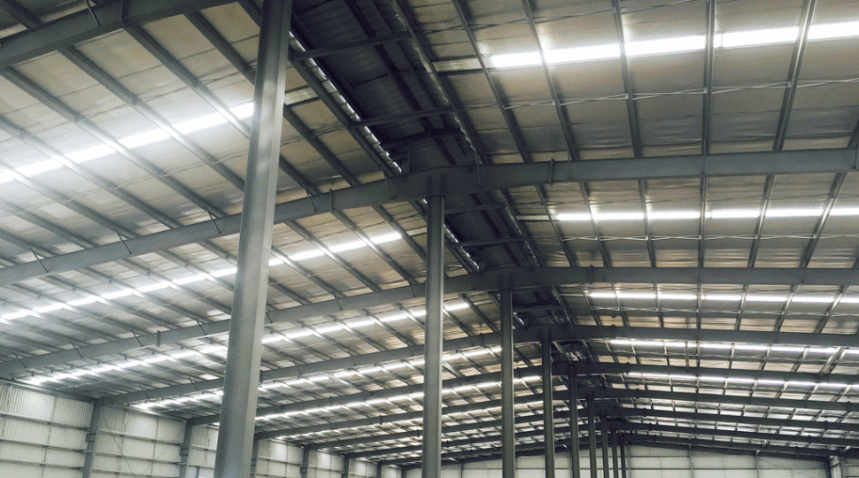 factory roofing system erected by Pebsteel