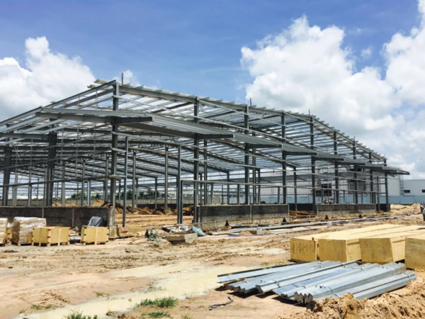 Prefabricated steel frame factory structure