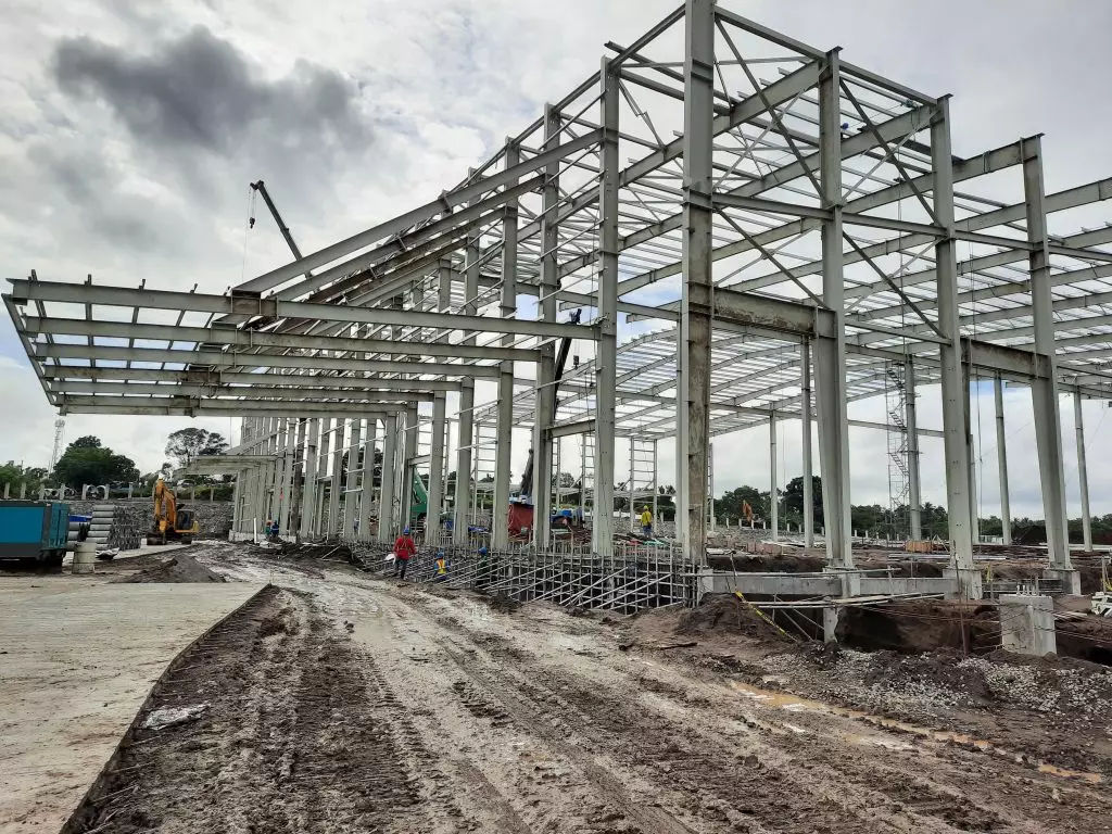The most important part in the prefabricated factory structure is the main frame system