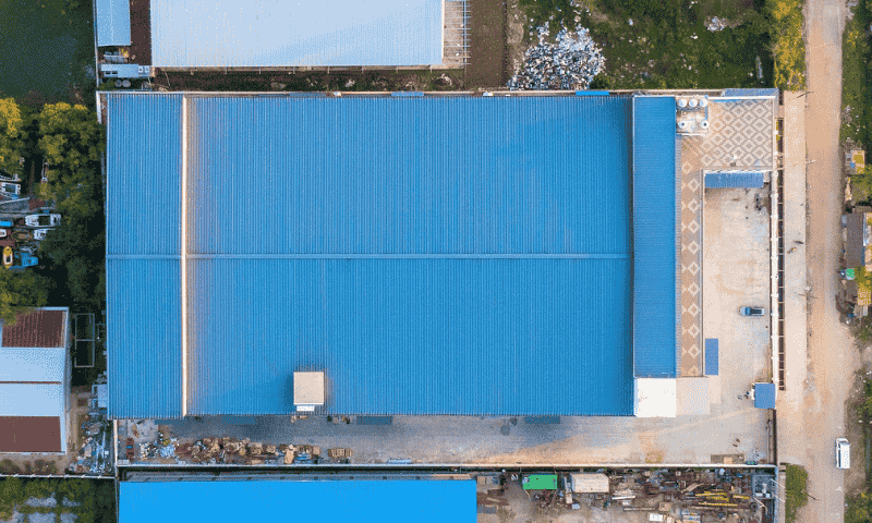 Lợp mái tôn cho xây nhà xưởng công nghiệp