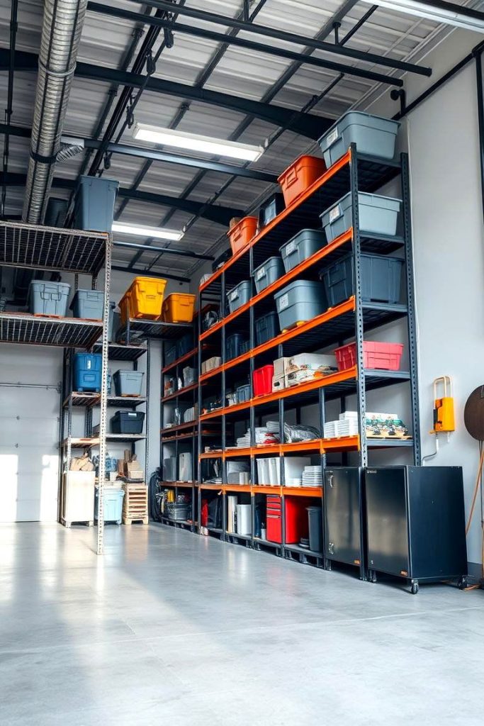 Small steel warehouses used for storing belongings and goods