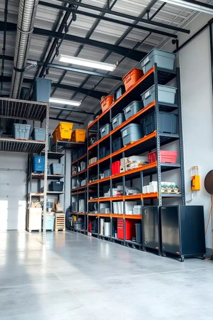 Small steel warehouses used for storing belongings and goods