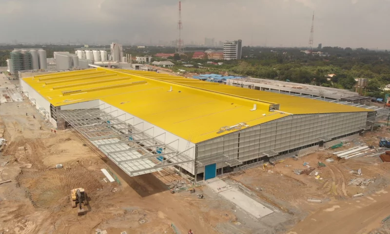 Quy trình xây dựng công trình nhà thép tiền chế sản xuất bia