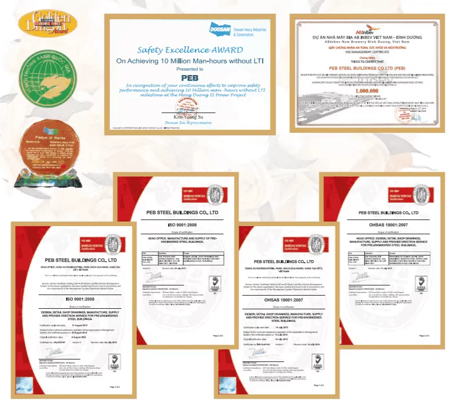 Pebsteel Company's Exclusive Certificates and Awards