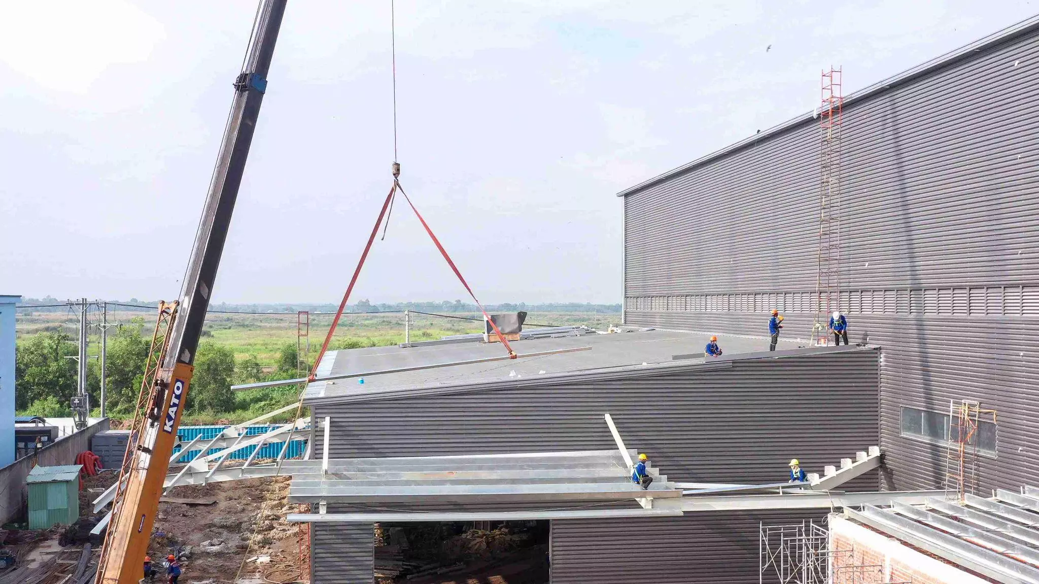 Steel structure erection and construction process