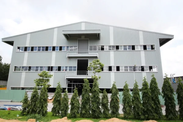 The footwear prefab steel building plant designed and constructed by PEB Steel in Vietnam