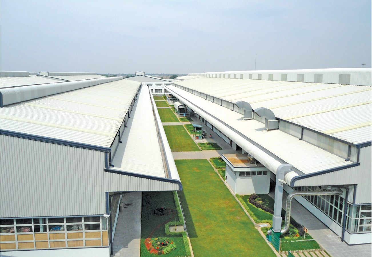 green construction on prefabricated steel building