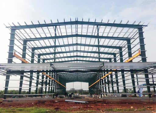 The building is built with steel structure