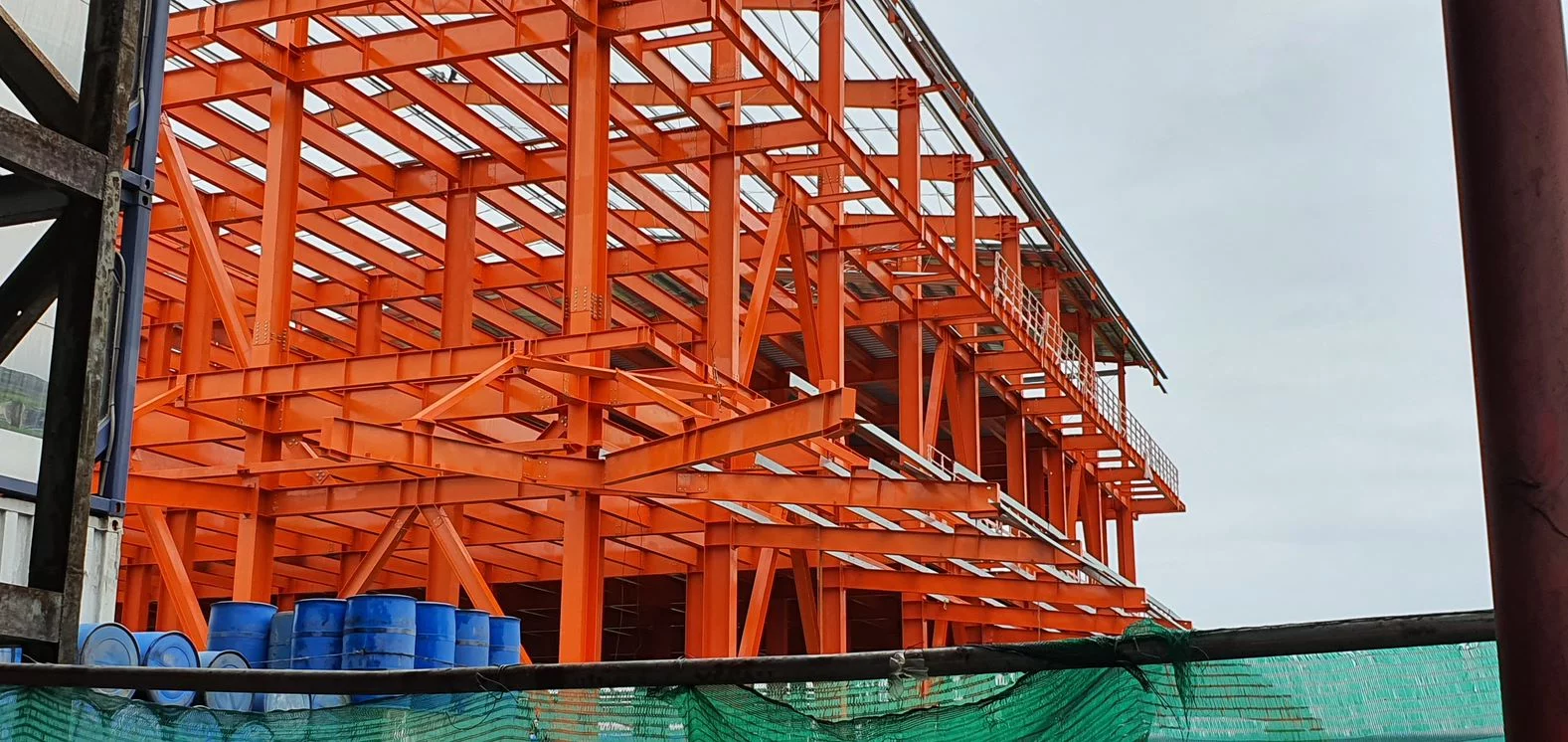 Beams support horizontal loads, columns bear vertical loads, and trusses provide additional strength for spanning large distances.