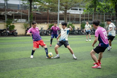 Intense plays and full-effort performance on the football field at Pebsteel Sports Day 2025 