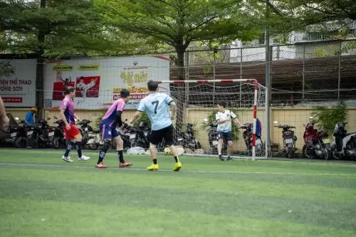 Intense plays and full-effort performance on the football field at Pebsteel Sports Day 2025 