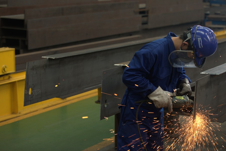 Standard structural steel is being produced at Pebsteel's factory
