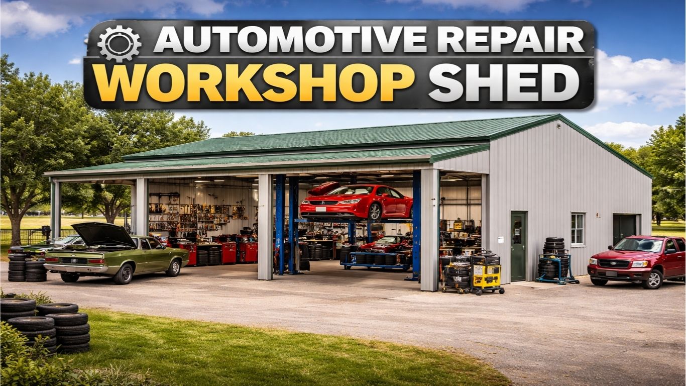 automotive repair workshop shed