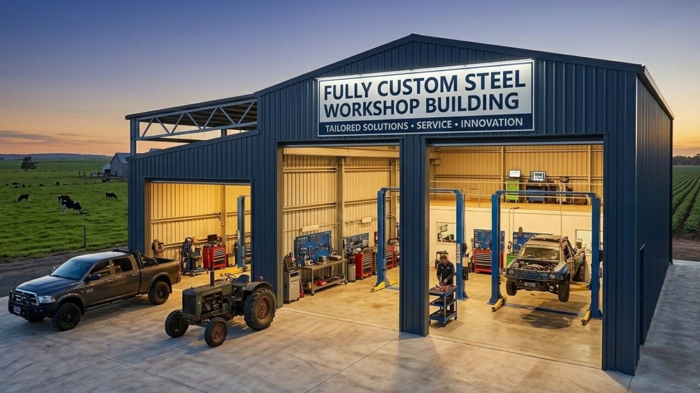 fully custom steel workshop building