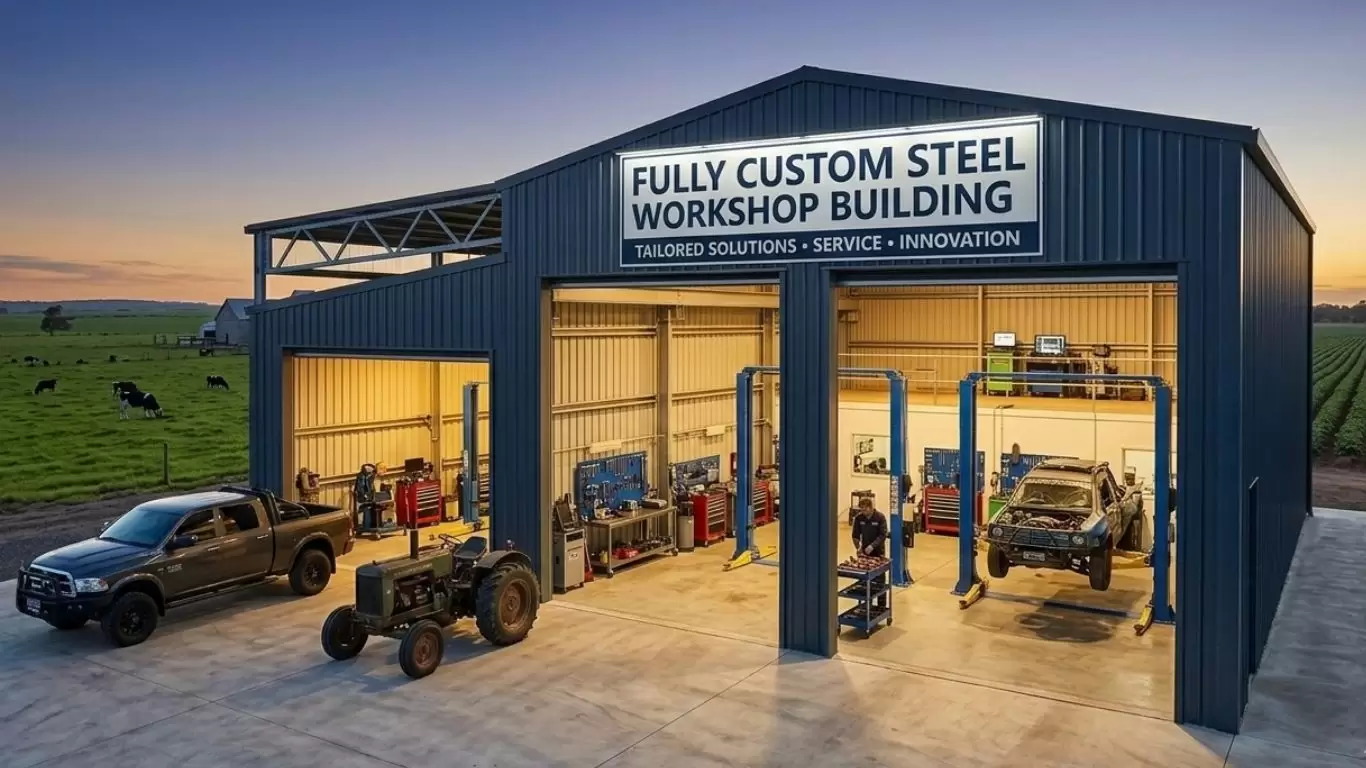 fully custom steel workshop building