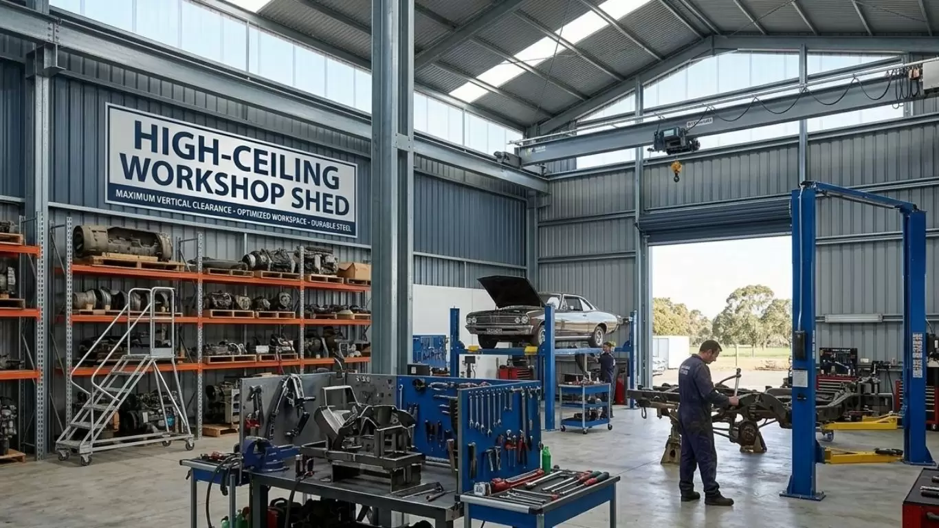 high ceiling workshop shed
