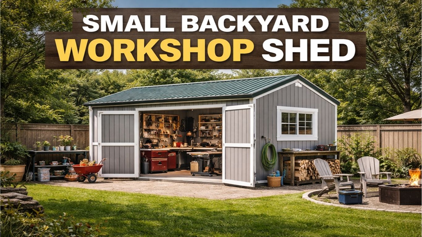 small backyard workshop shed