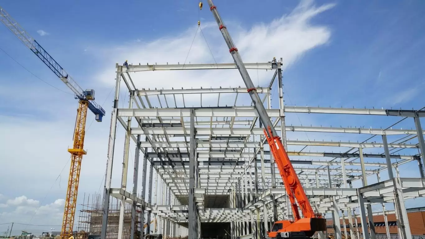 steel structure roof truss frame installation