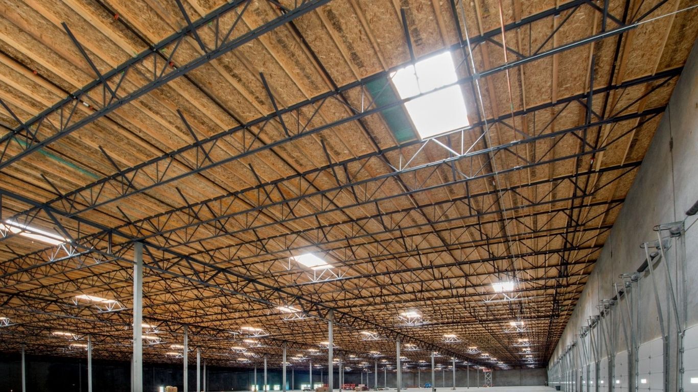 steel truss roof for large warehouse