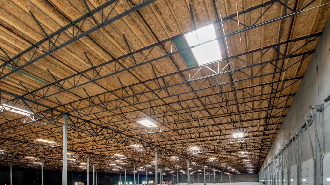 steel truss roof for large warehouse