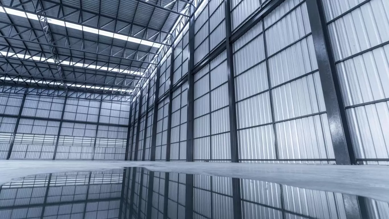 warehouse construction by steel structure frame