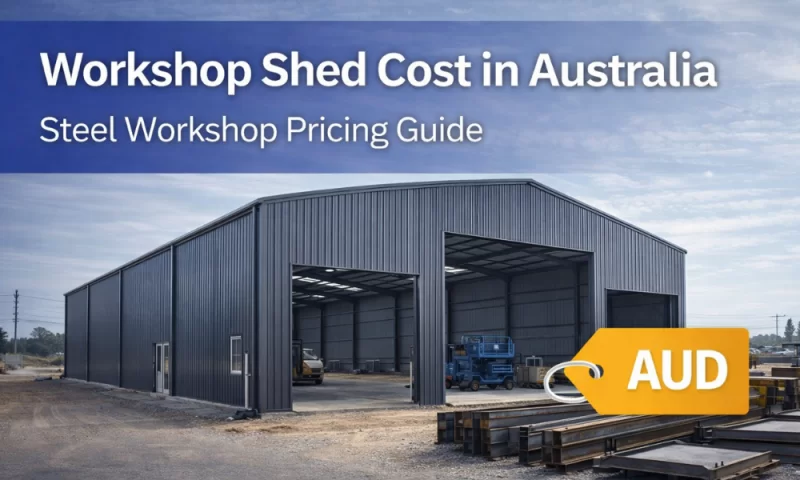 workshop shed cost in australia logo