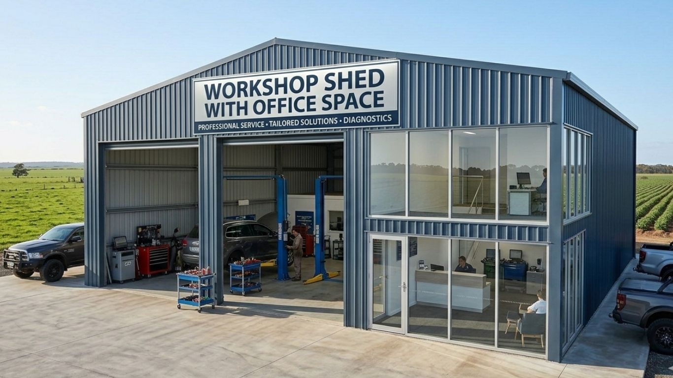 workshop shed with office space