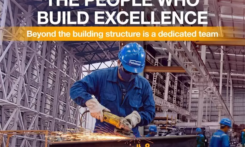 beyond the building structure is a dedicated team