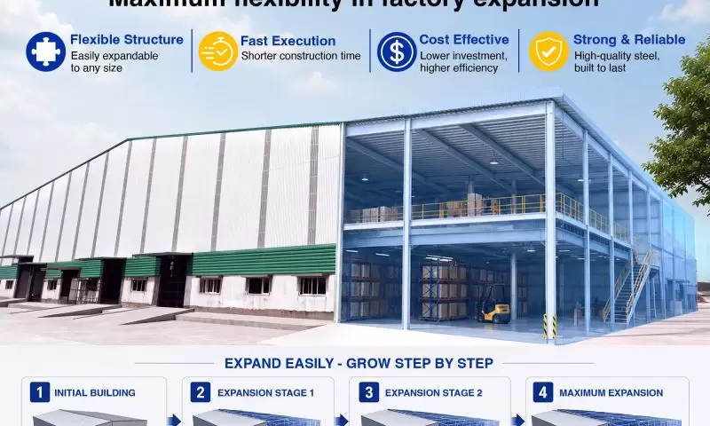PEB - maximum flexibility in factory expansion